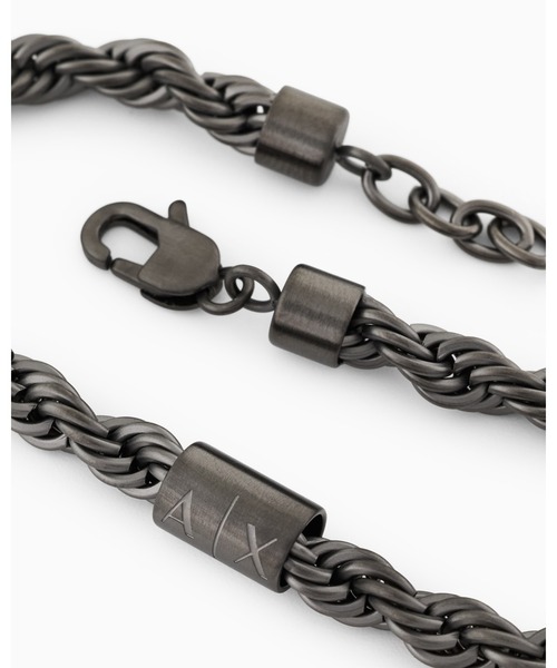 ARMANI EXCHANGE（アルマーニエクスチェンジ）の「【A|X アルマーニ エクスチェンジ】ステンレススチールチェーンブレスレット(Gunmetal)_AXG0164060（ブレスレット・メンズ・その他1・FREE）」の2枚目の写真