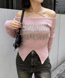 SPIRALGIRL | ラメロゴオフショルダーニット(ニット/セーター)