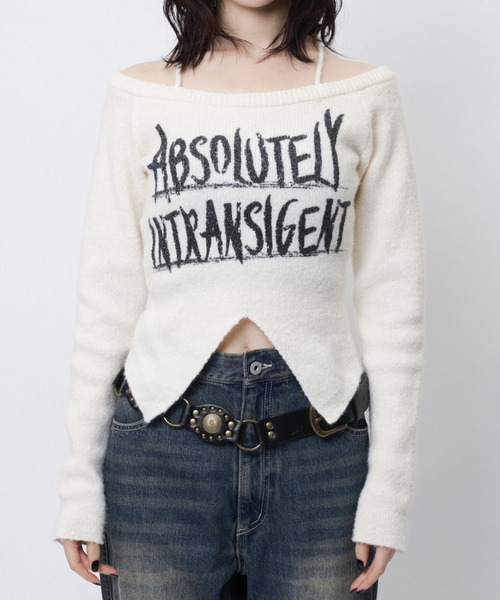 SPIRALGIRL(スパイラルガール)の「ラメロゴオフショルダーニット(ニット/セーター・レディース・ピンク/ホワイト/ブラック/ブルー・FREE)」の17枚目の写真