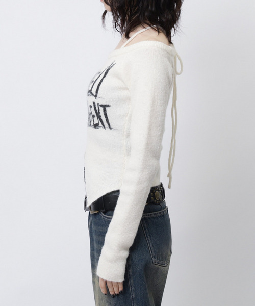 SPIRALGIRL(スパイラルガール)の「ラメロゴオフショルダーニット(ニット/セーター・レディース・ピンク/ホワイト/ブラック/ブルー・FREE)」の18枚目の写真