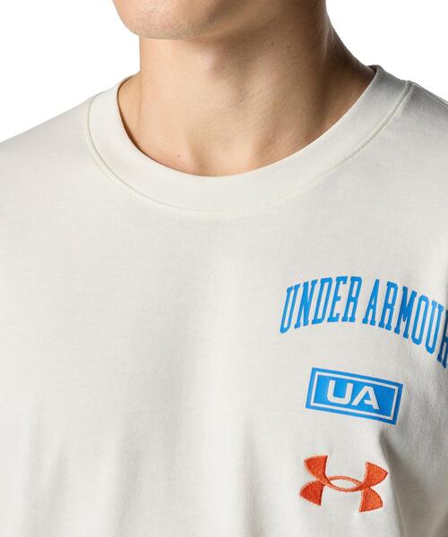 UNDER ARMOUR(アンダーアーマー)の「UAヘビーウエイト グラフィック ロングスリーブ Tシャツ(ライフスタイル/メンズ)(Tシャツ/カットソー・メンズ・ホワイト系その他・M/2XL/L/XL/3XL/S)」の4枚目の写真