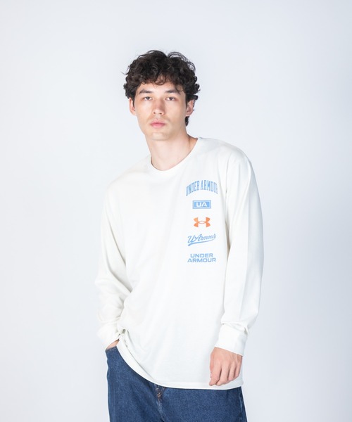 UNDER ARMOUR(アンダーアーマー)の「UAヘビーウエイト グラフィック ロングスリーブ Tシャツ(ライフスタイル/メンズ)(Tシャツ/カットソー・メンズ・ホワイト系その他・M/2XL/L/XL/3XL/S)」の6枚目の写真
