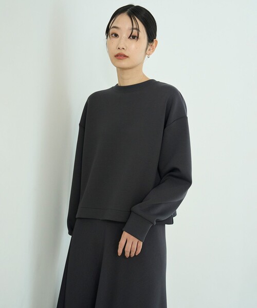 UNFILO(アンフィーロ)の「【2WAY】BEAUTY FORM JERSEY ハーフZIP プルオーバー(スウェット・レディース・グレー系/ベージュ系/ライトグレー系/ダークブラウン系/ブルー系/ブラック系・X-LARGE)」の3枚目の写真