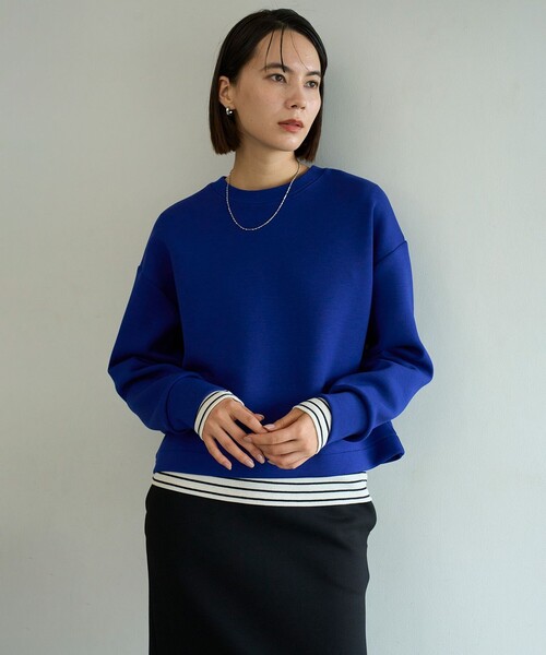 UNFILO(アンフィーロ)の「【2WAY】BEAUTY FORM JERSEY ハーフZIP プルオーバー(スウェット・レディース・グレー系/ベージュ系/ライトグレー系/ダークブラウン系/ブルー系/ブラック系・X-LARGE)」の6枚目の写真