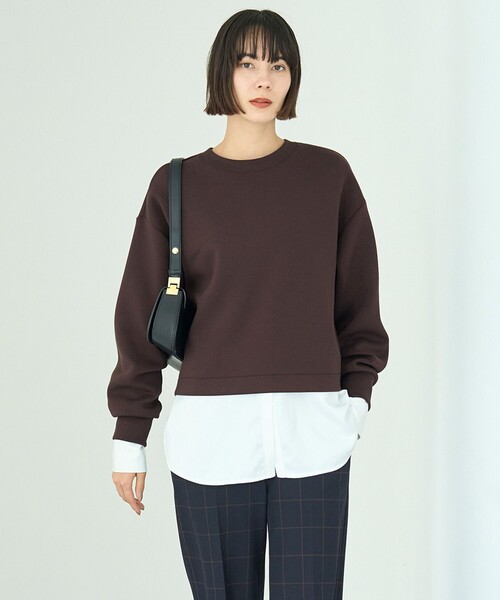 UNFILO(アンフィーロ)の「【2WAY】BEAUTY FORM JERSEY ハーフZIP プルオーバー(スウェット・レディース・グレー系/ベージュ系/ライトグレー系/ダークブラウン系/ブルー系/ブラック系・X-LARGE)」の9枚目の写真
