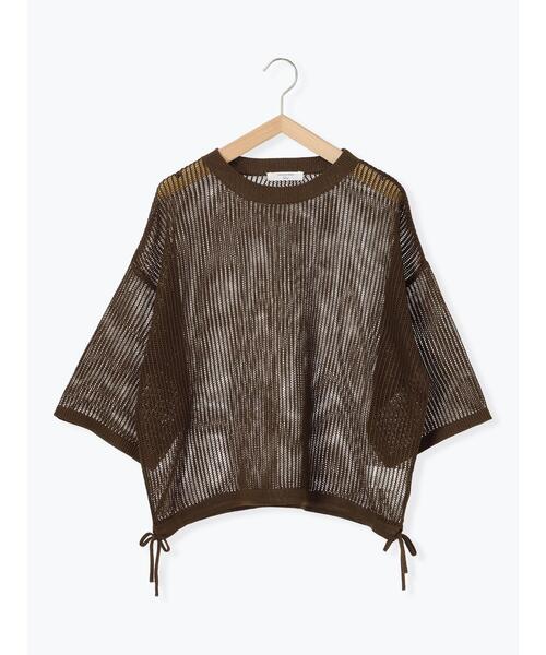 Samansa Mos2 blue(サマンサモスモスブルー)の「メッシュプルオーバー(ニット/セーター・レディース・ブラウン/ベージュ/ブラック・F)」の21枚目の写真