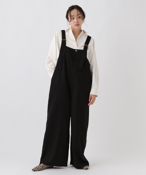 Elura（エルーラ）の「UNIVERSAL OVERALL別注 サロペット/588177（サロペット/オーバーオール・レディース・キャメル/ブラック・FREE）」の4枚目の写真