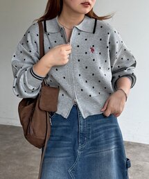 U.S. POLO ASSN.（ユーエスポロアッスン）の「【U.S. POLO ASSN.】襟付きジップカーディガン（カーディガン/ボレロ）」