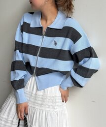 U.S. POLO ASSN.（ユーエスポロアッスン）の「【U.S. POLO ASSN.】襟付きジップカーディガン（カーディガン/ボレロ）」