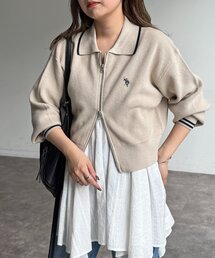 U.S. POLO ASSN. | 【U.S. POLO ASSN.】襟付きジップカーディガン(カーディガン/ボレロ)