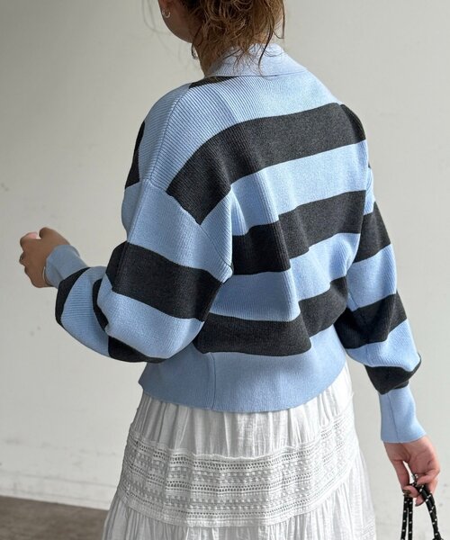 U.S. POLO ASSN.(ユーエスポロアッスン)の「【U.S. POLO ASSN.】襟付きジップカーディガン(カーディガン/ボレロ・レディース・アイボリー/ブラウン系その他/グレー/ネイビー/グリーン系その他/グレー系その他/サックスブルー・FREE)」の9枚目の写真