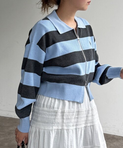 U.S. POLO ASSN.(ユーエスポロアッスン)の「【U.S. POLO ASSN.】襟付きジップカーディガン(カーディガン/ボレロ・レディース・アイボリー/ブラウン系その他/グレー/ネイビー/グリーン系その他/グレー系その他/サックスブルー・FREE)」の11枚目の写真