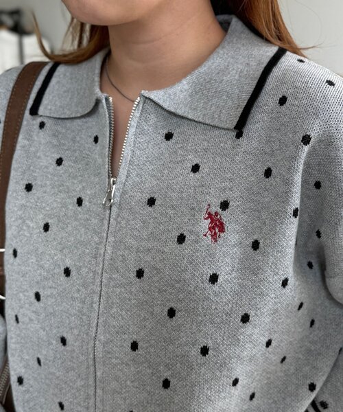 U.S. POLO ASSN.(ユーエスポロアッスン)の「【U.S. POLO ASSN.】襟付きジップカーディガン(カーディガン/ボレロ・レディース・アイボリー/ブラウン系その他/グレー/ネイビー/グリーン系その他/グレー系その他/サックスブルー・FREE)」の21枚目の写真
