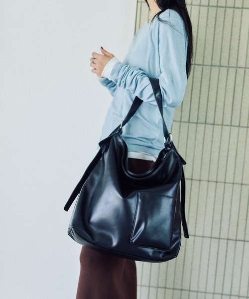 LEPSIM（レプシィム）の「ビッグワンショルバッグ　579071（ショルダーバッグ・レディース・グレー/ブラック・ONE SIZE）」の17枚目の写真