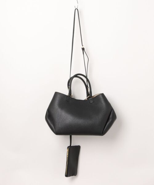 CHRISTIAN VILLA(クリスチャンヴィラ)の「【CHRISTIAN VILLA】ミディアムサイズレザーハンドバッグ(Q56371)(ハンドバッグ・レディース・ブラック/ダークブラウン・ALL)」の3枚目の写真