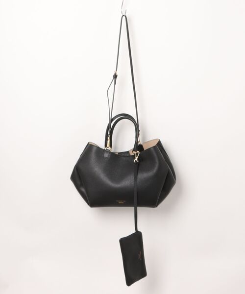 CHRISTIAN VILLA(クリスチャンヴィラ)の「【CHRISTIAN VILLA】ミディアムサイズレザーハンドバッグ(Q56371)(ハンドバッグ・レディース・ブラック/ダークブラウン・ALL)」の7枚目の写真