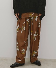 フラワーペイントコクーンシルエットパンツ