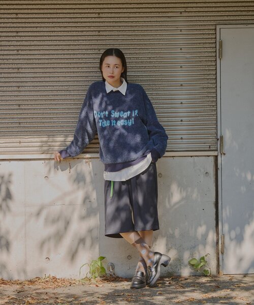 セール】【UNISEX】JACQUARD LOGO KNIT PULLOVER（ニット/セーター