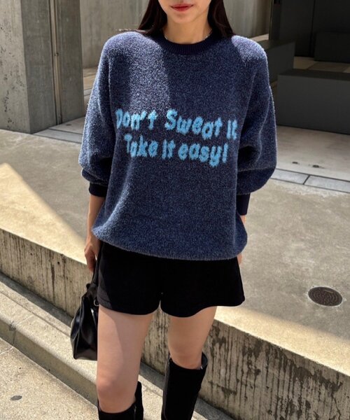 セール】【UNISEX】JACQUARD LOGO KNIT PULLOVER（ニット/セーター