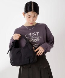 ロゴショルダー付きナイロンミニボストン
