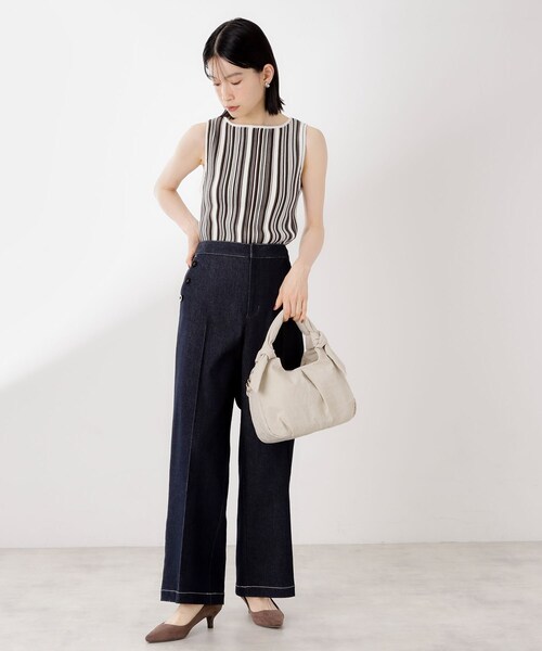 THE SHOP TK (ザ ショップ ティーケー )の「ロゴショルダー付きナイロンミニボストン(ショルダーバッグ・レディース・ブラック/ナチュラル/スミクロ・00)」の7枚目の写真