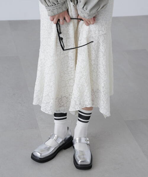 FREE'S MART（フリーズマート）の「◆スクエアメリージェーン（パンプス・レディース・ブラック/シルバー/ホワイト・SMALL/MEDIUM）」の14枚目の写真