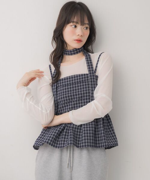 ems excite（エムズエキサイト）の「【セットアイテム】タイ付ビスチェ＆インナーSET（シャツ/ブラウス・レディース・ブルー系その他2/ブラック系その他2/ブラウン系その他2・FREE）」の20枚目の写真