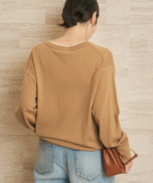 TWO TONE Vネック カーディガン（カーディガン/ボレロ）｜Plage