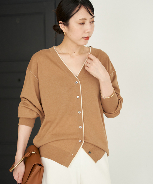 TWO TONE Vネック カーディガン（カーディガン/ボレロ）｜Plage