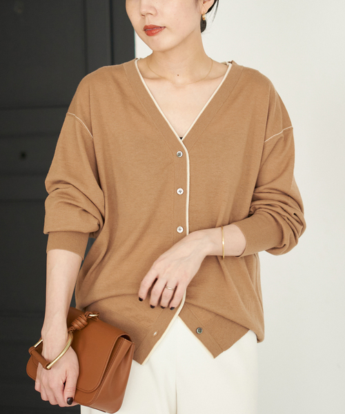 TWO TONE Vネック カーディガン（カーディガン/ボレロ）｜Plage