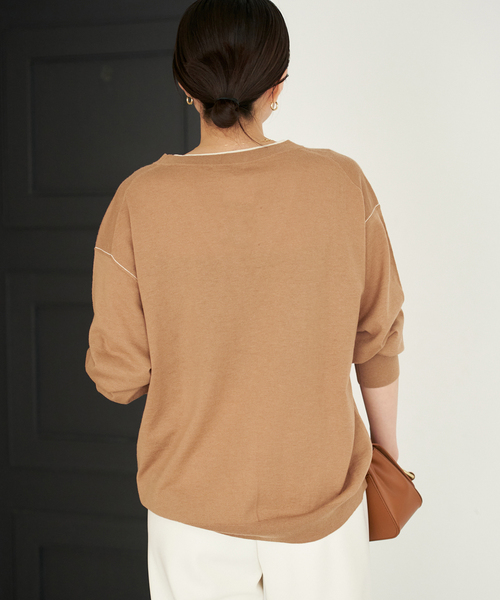 TWO TONE Vネック カーディガン（カーディガン/ボレロ）｜Plage