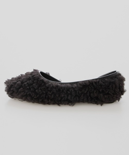 minia（ミニア）の「大人かわいい ふわもこプードルファーバレエシューズ（バレエシューズ・レディース・ブラック/ベージュ・L/M）」の12枚目の写真