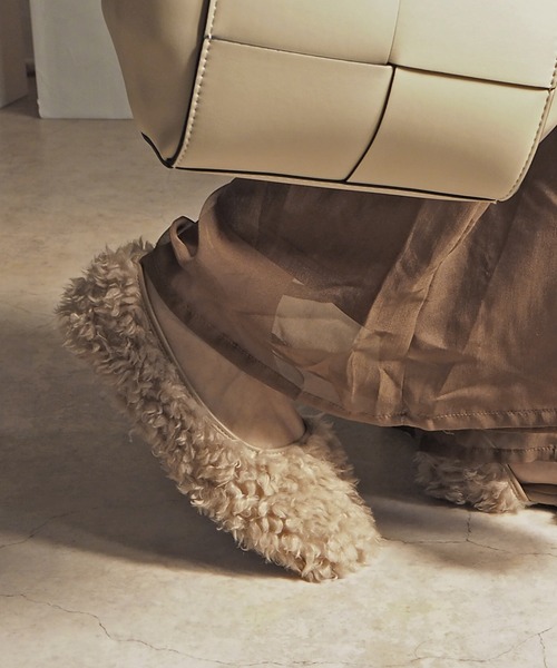 minia（ミニア）の「大人かわいい ふわもこプードルファーバレエシューズ（バレエシューズ・レディース・ブラック/ベージュ・L/M）」の10枚目の写真