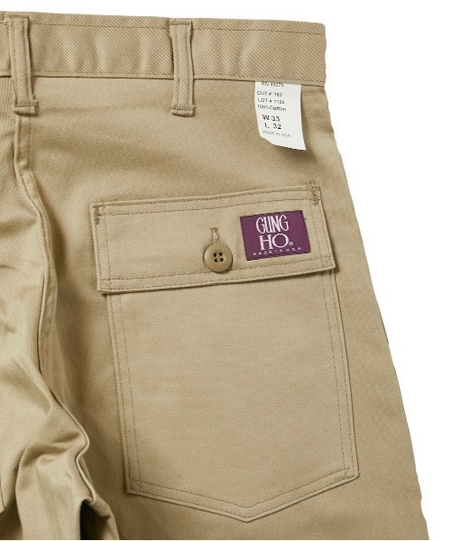 GUNG HO（ガンホー）の「GUNG HO ガンホー / ORIGINAL FATIGUE PANTS アメリカ製（カーゴパンツ・メンズ・ブラック/カーキ・36inch/28inch/30inch/33inch）」の10枚目の写真
