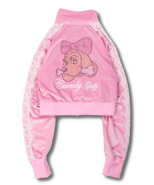 GALFY（ガルフィー）の「GALFY（ガルフィー）GALプリンセスセットアップ/ベロアトラックジャケット×イージーパンツ 上下2点セット レディース（ジャージ・レディース・ピンク/ブラック・FREE）」の14枚目の写真