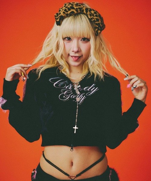 GALFY（ガルフィー）の「GALFY（ガルフィー）GALプリンセスセットアップ/ベロアトラックジャケット×イージーパンツ 上下2点セット レディース（ジャージ・レディース・ピンク/ブラック・FREE）」の22枚目の写真