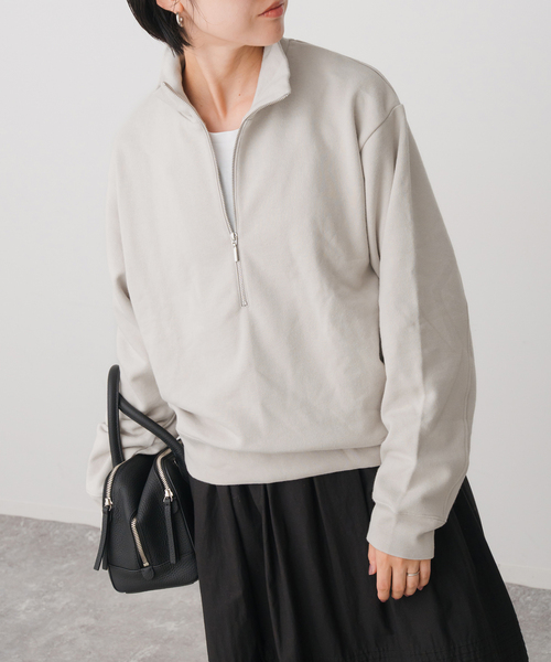 Spick & Span(スピックアンドスパン)の「ブラッシュドテリーハーフジッププルオーバー(Tシャツ/カットソー・レディース・イエロー/ライトグレー・FREE)」の21枚目の写真