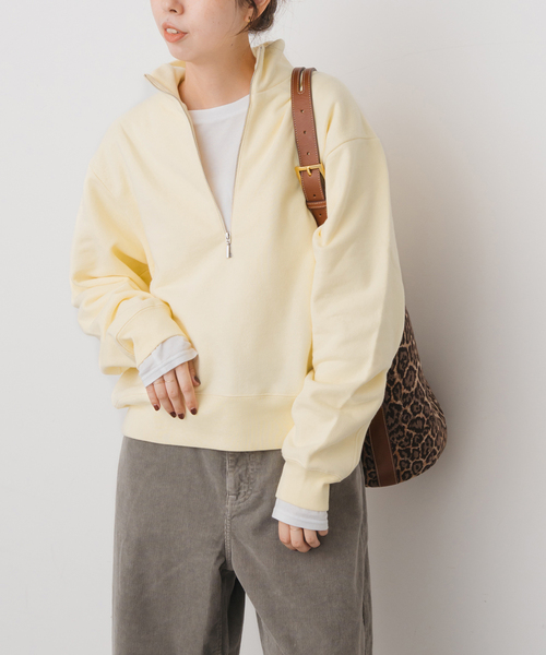 Spick & Span(スピックアンドスパン)の「ブラッシュドテリーハーフジッププルオーバー(Tシャツ/カットソー・レディース・イエロー/ライトグレー・FREE)」の15枚目の写真