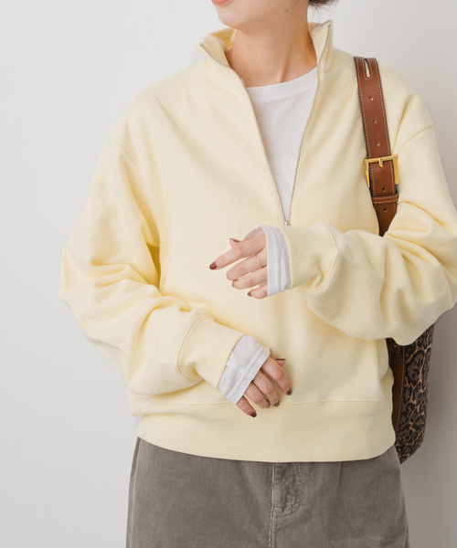 Spick & Span(スピックアンドスパン)の「ブラッシュドテリーハーフジッププルオーバー(Tシャツ/カットソー・レディース・イエロー/ライトグレー・FREE)」の17枚目の写真