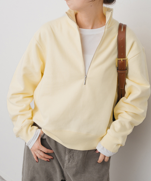 Spick & Span(スピックアンドスパン)の「ブラッシュドテリーハーフジッププルオーバー(Tシャツ/カットソー・レディース・イエロー/ライトグレー・FREE)」の18枚目の写真