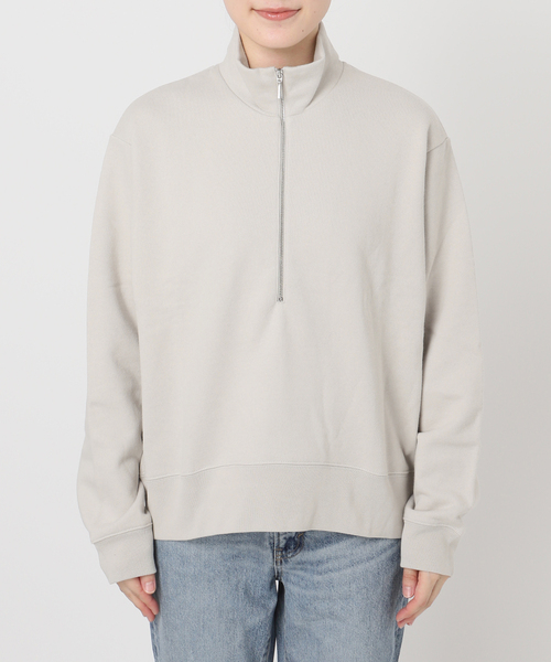 Spick & Span(スピックアンドスパン)の「ブラッシュドテリーハーフジッププルオーバー(Tシャツ/カットソー・レディース・イエロー/ライトグレー・FREE)」の5枚目の写真