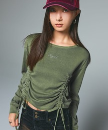 X-girl | FADED DRAWSTRING L/S TOP(Tシャツ/カットソー)