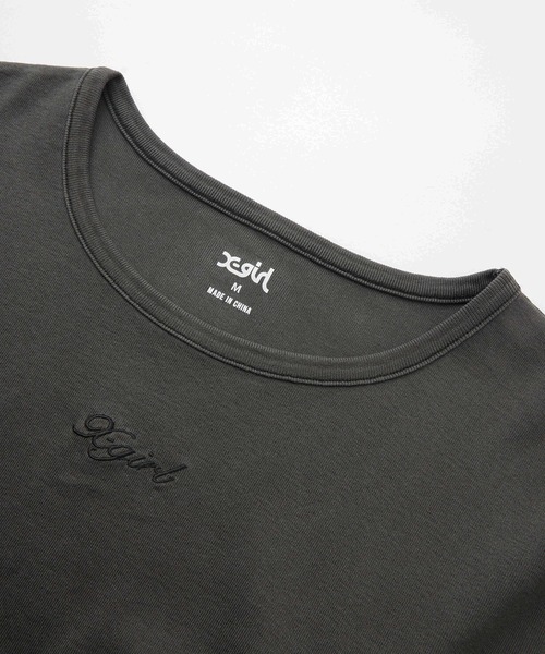 X-girl(エックスガール)の「FADED DRAWSTRING L/S TOP(Tシャツ/カットソー・レディース・ブラック/オリーブ/ベージュ・ONE SIZE)」の5枚目の写真