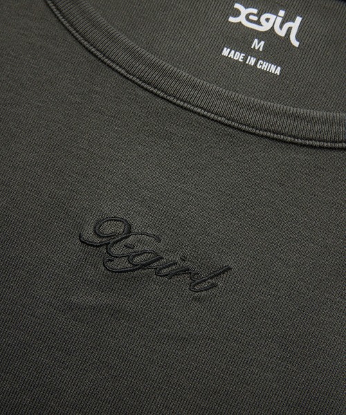 X-girl(エックスガール)の「FADED DRAWSTRING L/S TOP(Tシャツ/カットソー・レディース・ブラック/オリーブ/ベージュ・ONE SIZE)」の6枚目の写真