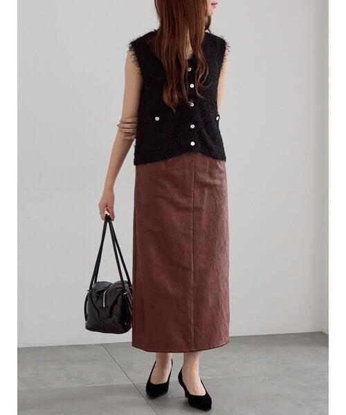 Te chichi（テチチ）の「クラックレザーライクナロースカート（スカート・レディース・ブラウン/ブラック・F）」の11枚目の写真