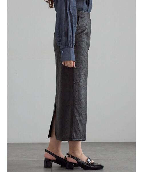 Te chichi（テチチ）の「クラックレザーライクナロースカート（スカート・レディース・ブラウン/ブラック・F）」の18枚目の写真