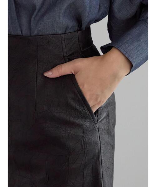 Te chichi（テチチ）の「クラックレザーライクナロースカート（スカート・レディース・ブラウン/ブラック・F）」の19枚目の写真