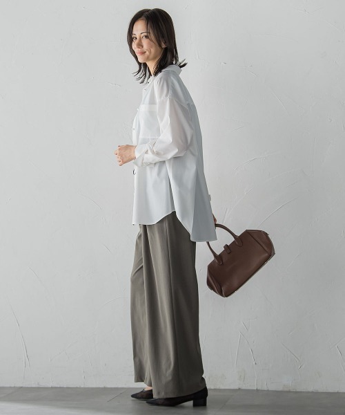 LAUTREAMONT(ロートレアモン)の「【WEB限定】Active Beautyワイドパンツ≪洗濯機で洗える≫(スラックス・レディース・ベージュ/カーキ/ブラック・7号/11号/9号)」の7枚目の写真