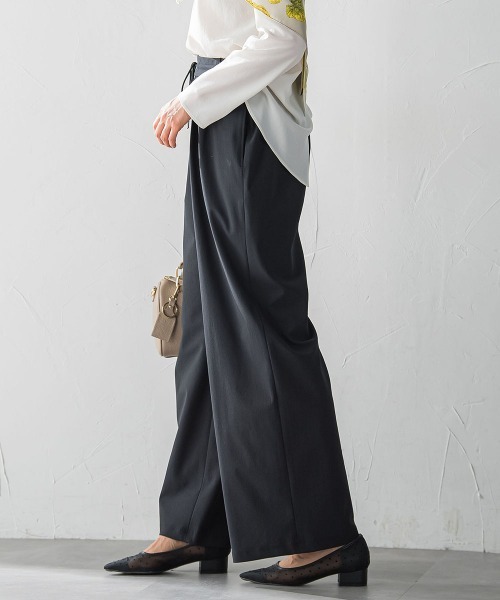 LAUTREAMONT(ロートレアモン)の「【WEB限定】Active Beautyワイドパンツ≪洗濯機で洗える≫(スラックス・レディース・ベージュ/カーキ/ブラック・7号/11号/9号)」の13枚目の写真
