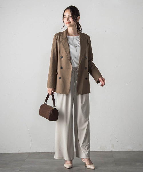 LAUTREAMONT(ロートレアモン)の「【WEB限定】Active Beautyワイドパンツ≪洗濯機で洗える≫(スラックス・レディース・ベージュ/カーキ/ブラック・7号/11号/9号)」の16枚目の写真